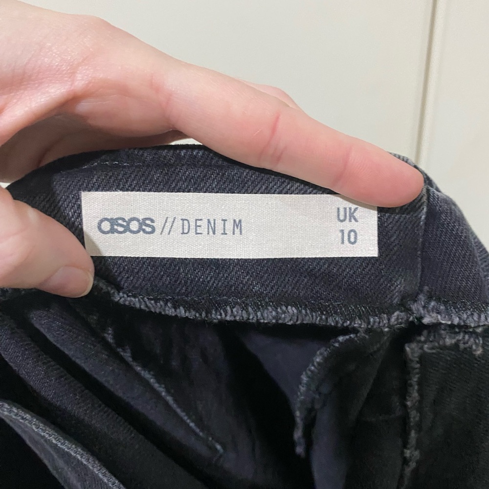 NWT | ASOS Denim Black Skirt with Back Zip - Picture 7 of 7